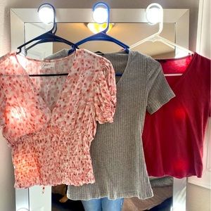 3 summer shirts womens size small